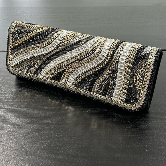 Bebe Chain Design Clutch with Strap - Picture 2 of 14